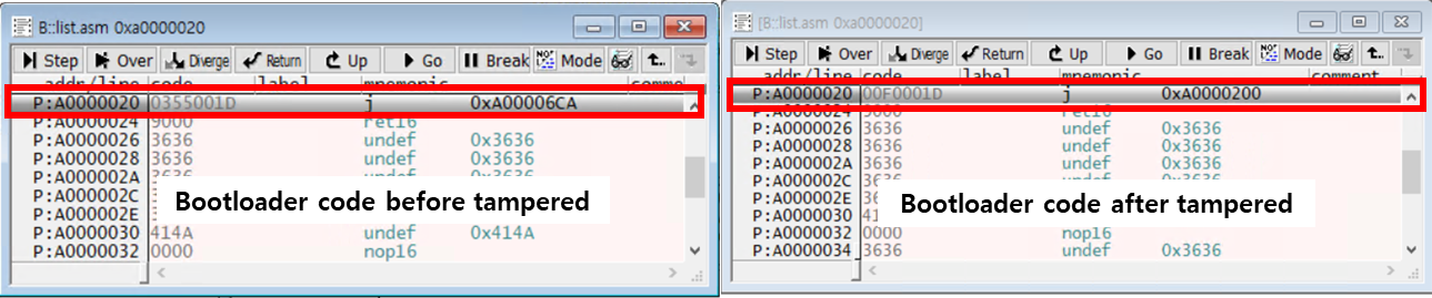 Tampered Bootloader