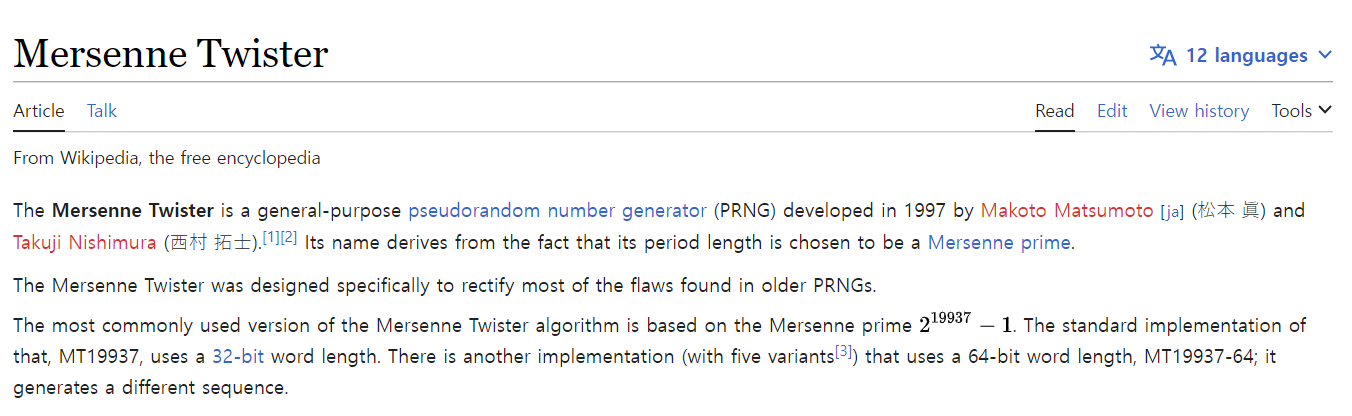 Mersenne Twister